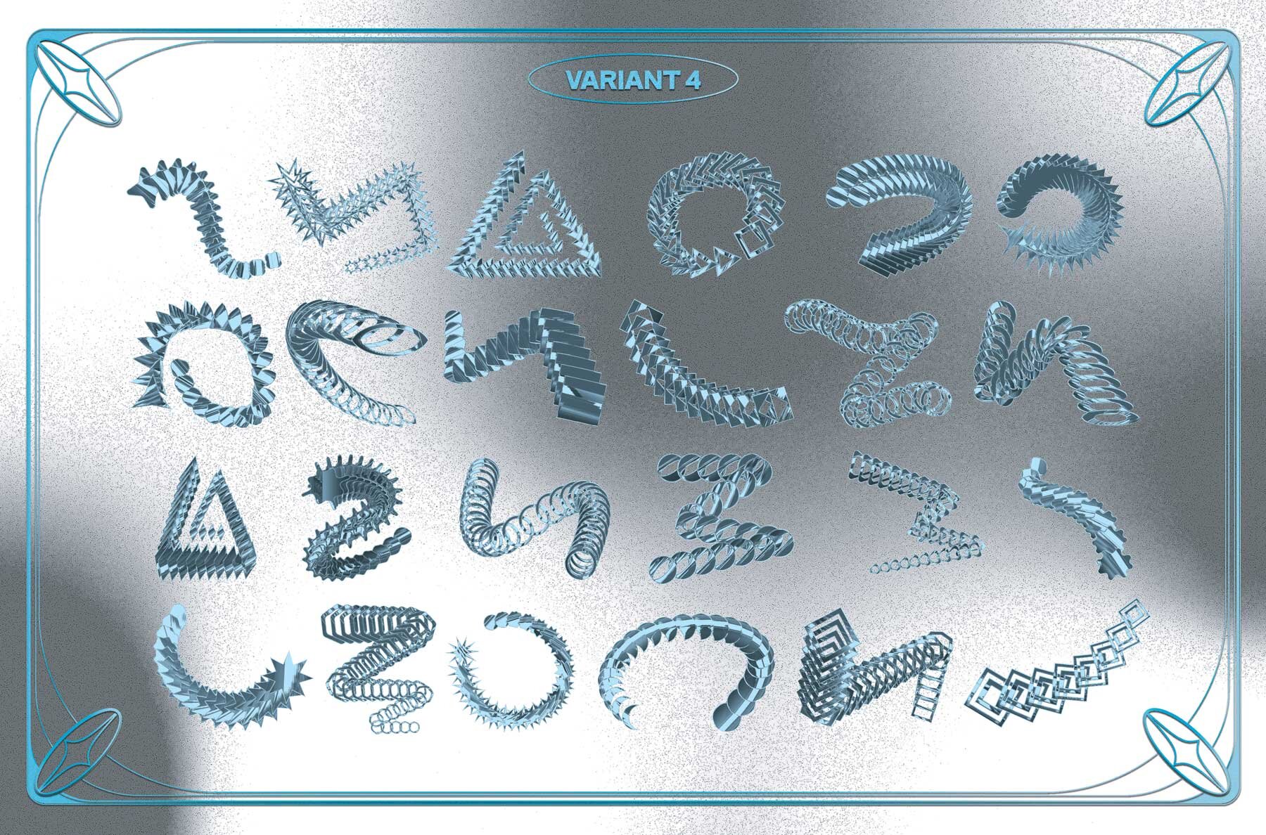 3D Metal Blend Shapes 5