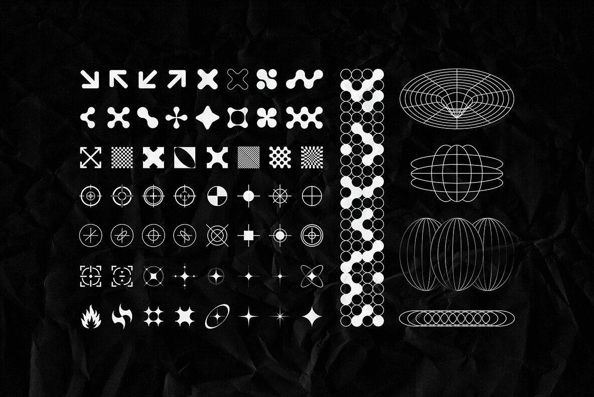 Retro Futuristic Shapes Collection 3