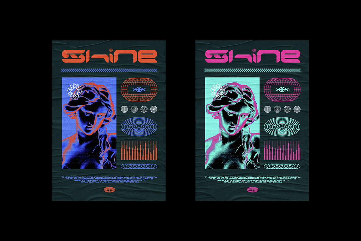 Retro Futuristic Shapes Collection 10