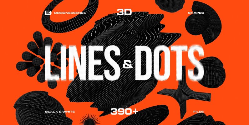 390 Lines   Dots 3D Shapes