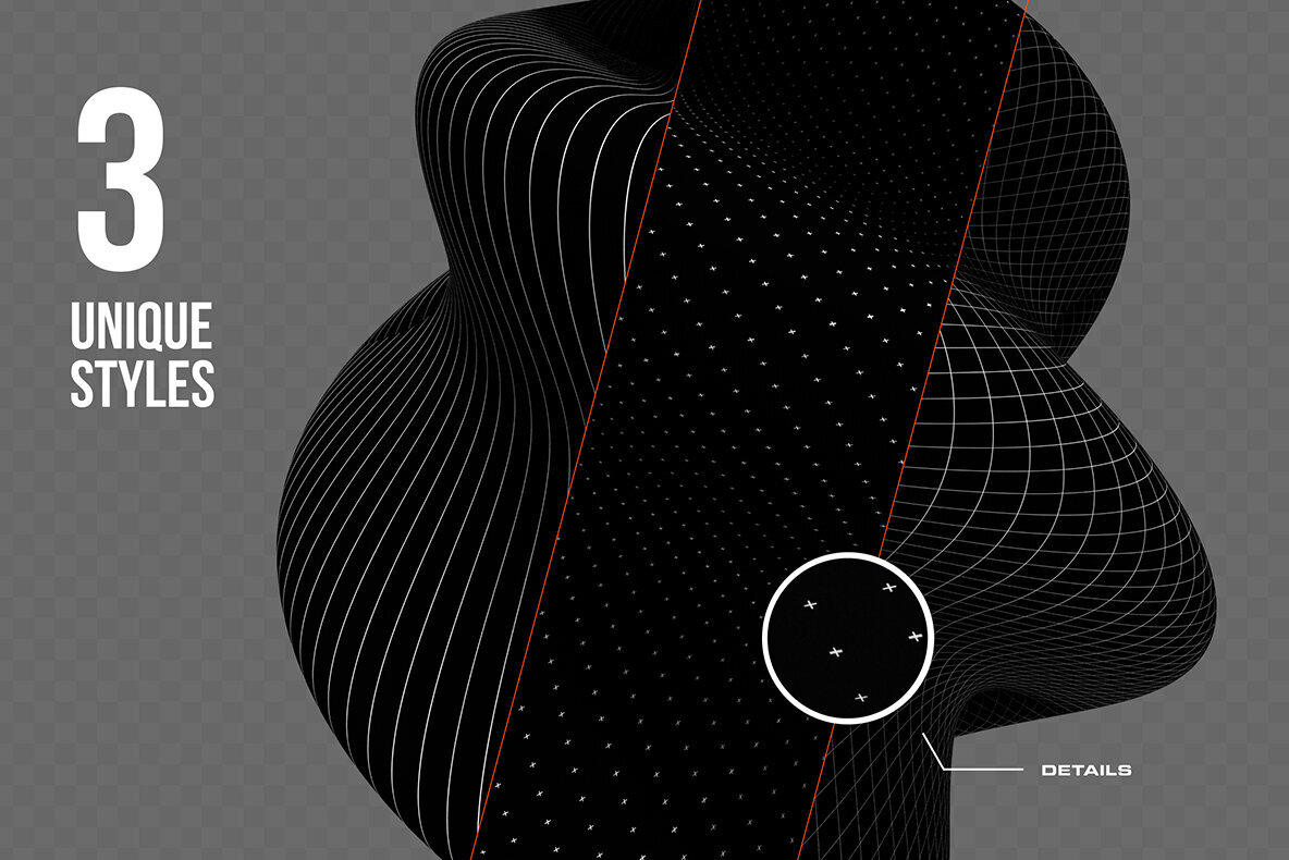 390 Lines   Dots 3D Shapes 3