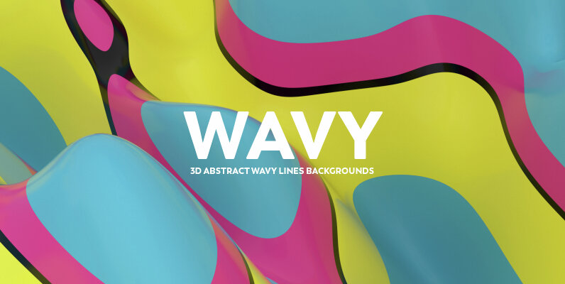 3D Abstract Wavy Lines Backgrounds   Retro Colors