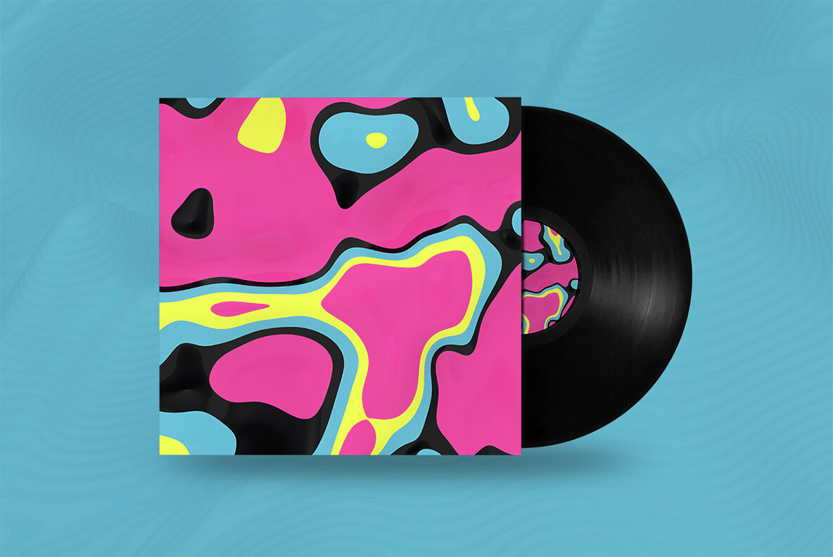 3D Abstract Wavy Lines Backgrounds   Retro Colors 5