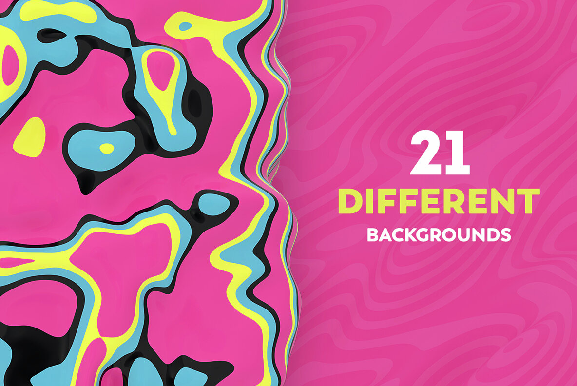 3D Abstract Wavy Lines Backgrounds   Retro Colors 6