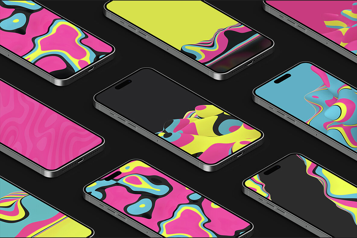 3D Abstract Wavy Lines Backgrounds   Retro Colors 8