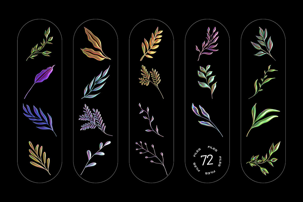 3D Garden Glow Illustrations 3