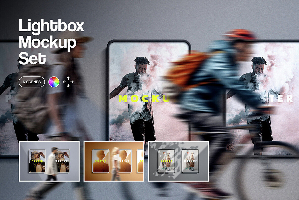 Lightbox Poster Mockup Set 1