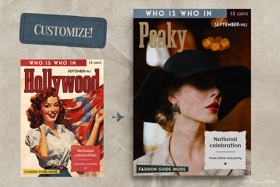 50s Magazine Cover Templates 3