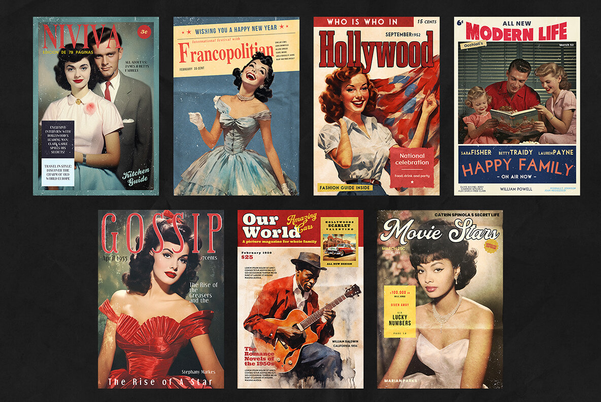 50s Magazine Cover Templates 6