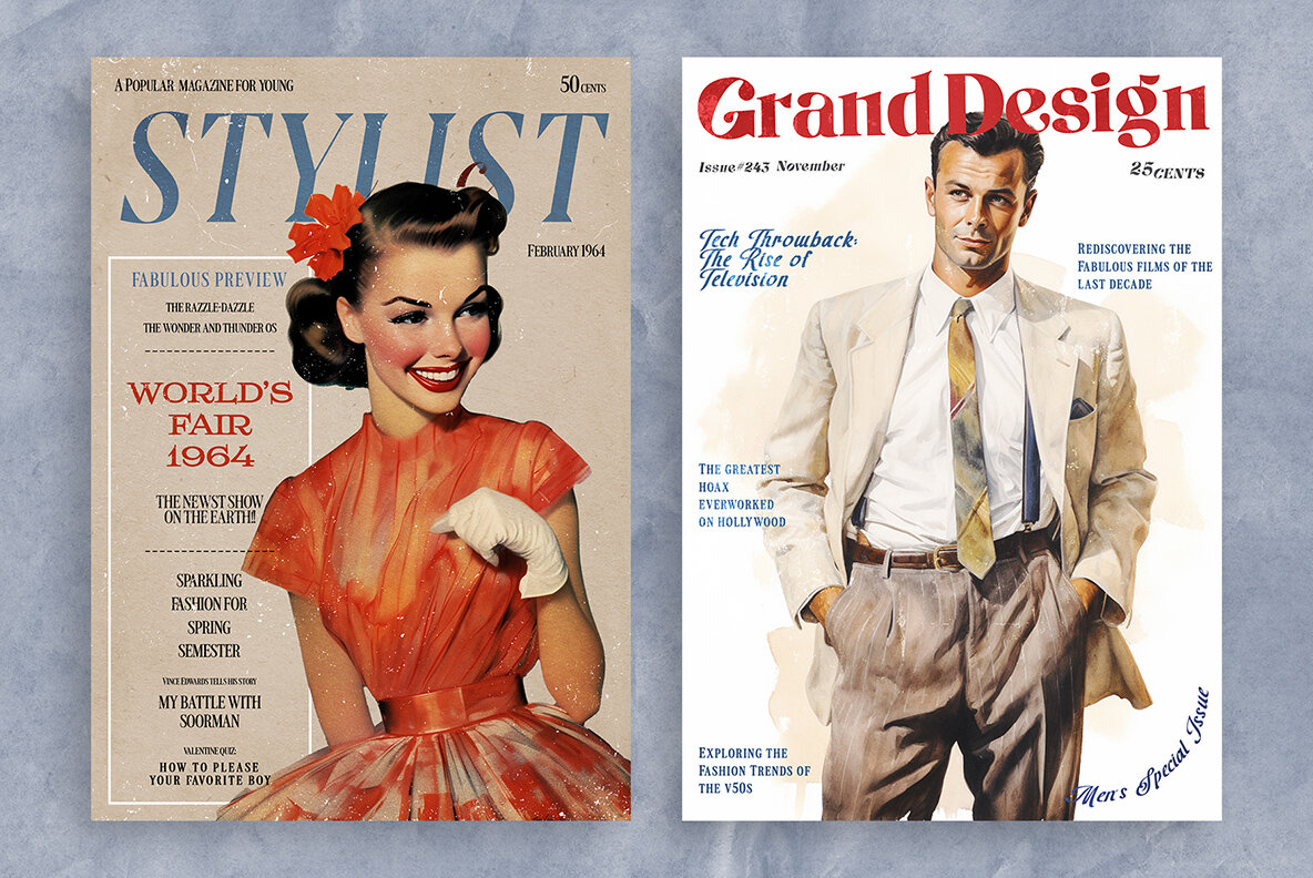 50s Magazine Cover Templates 12