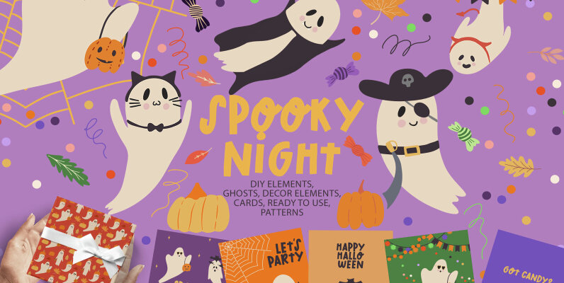 Spooky Night halloween clip art