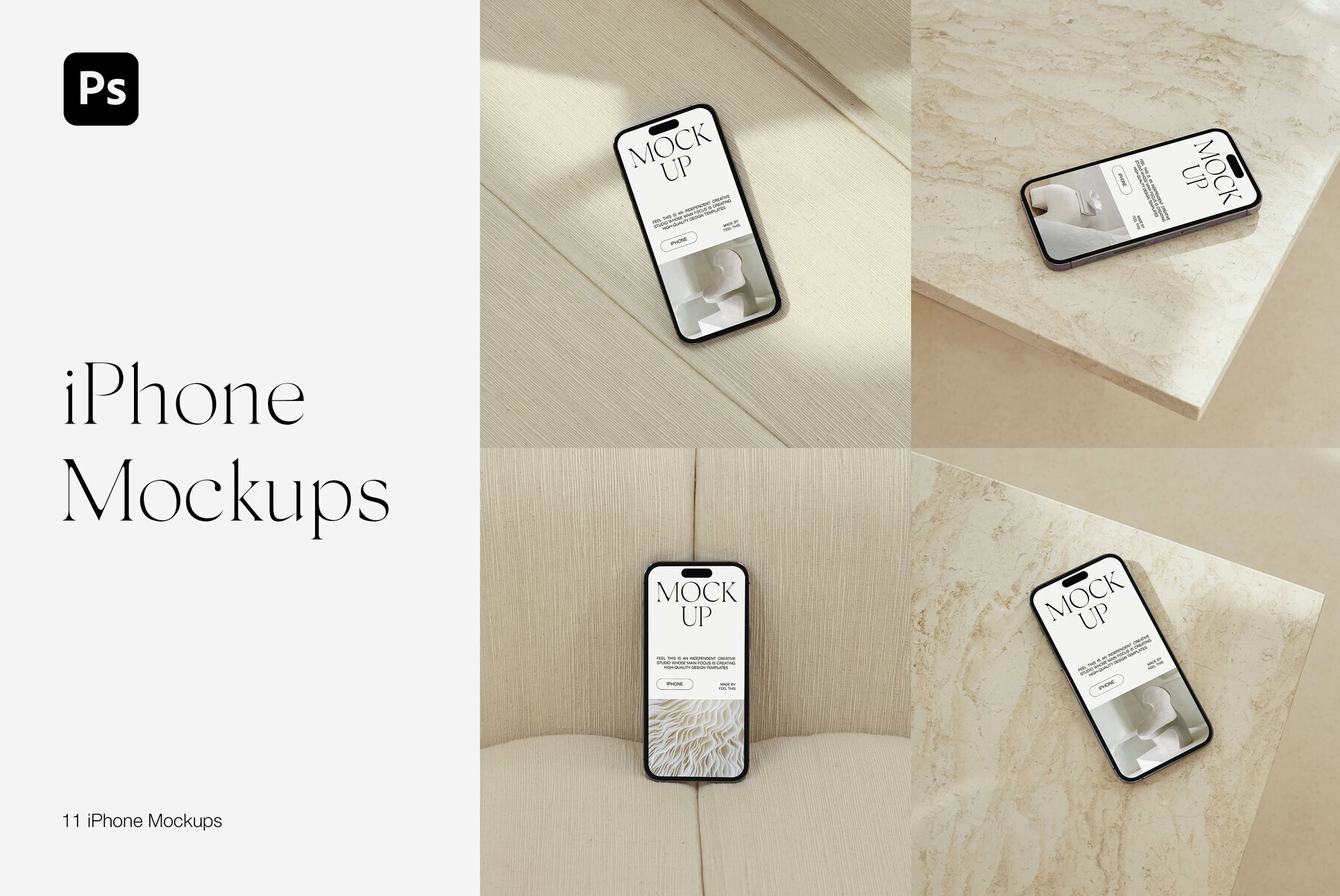 iPhone 14 Pro Silver Mockups 1