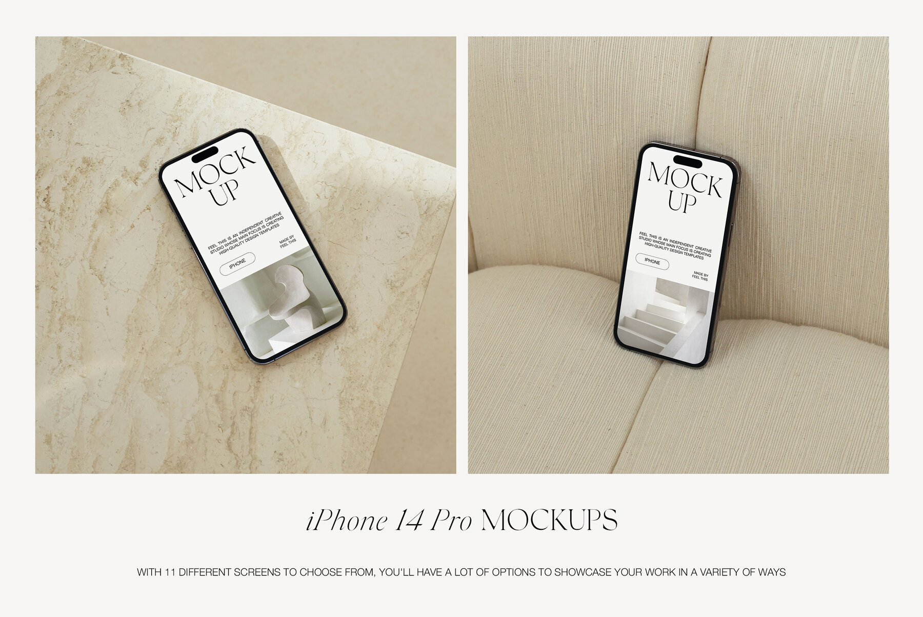 iPhone 14 Pro Silver Mockups 3