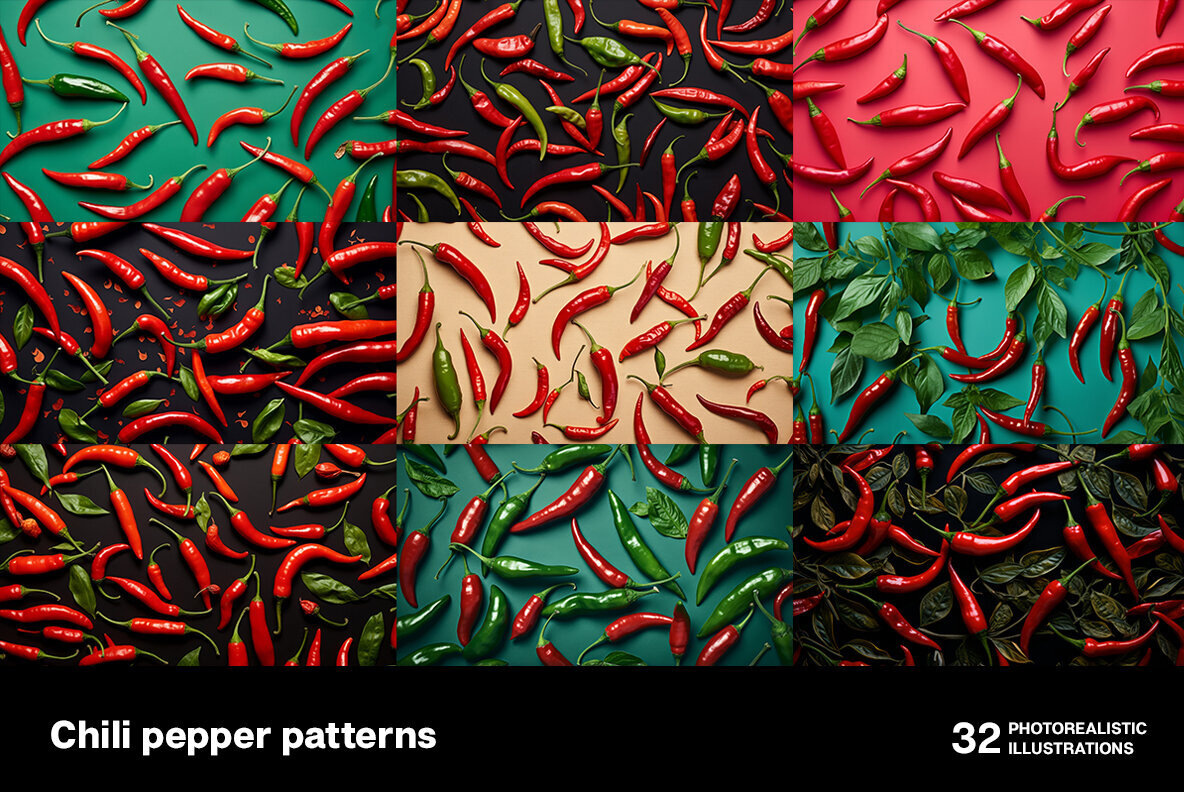 Chili pepper patterns 2