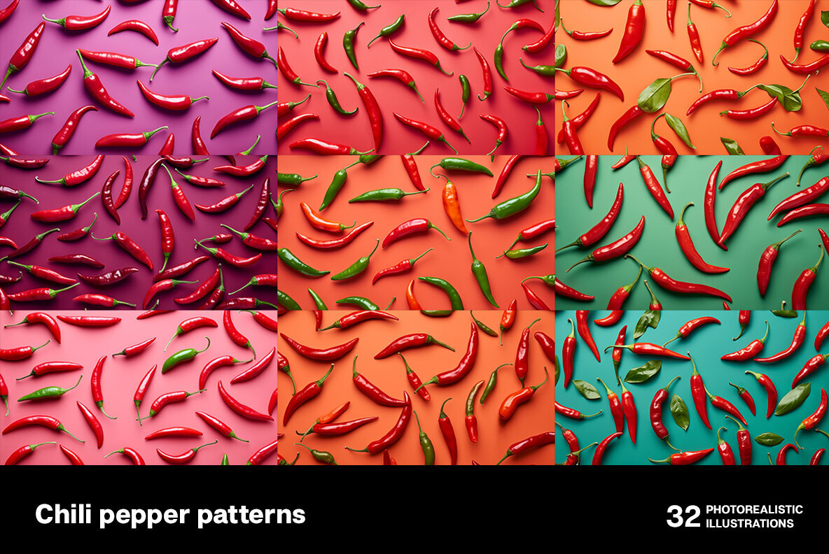 Chili pepper patterns 3