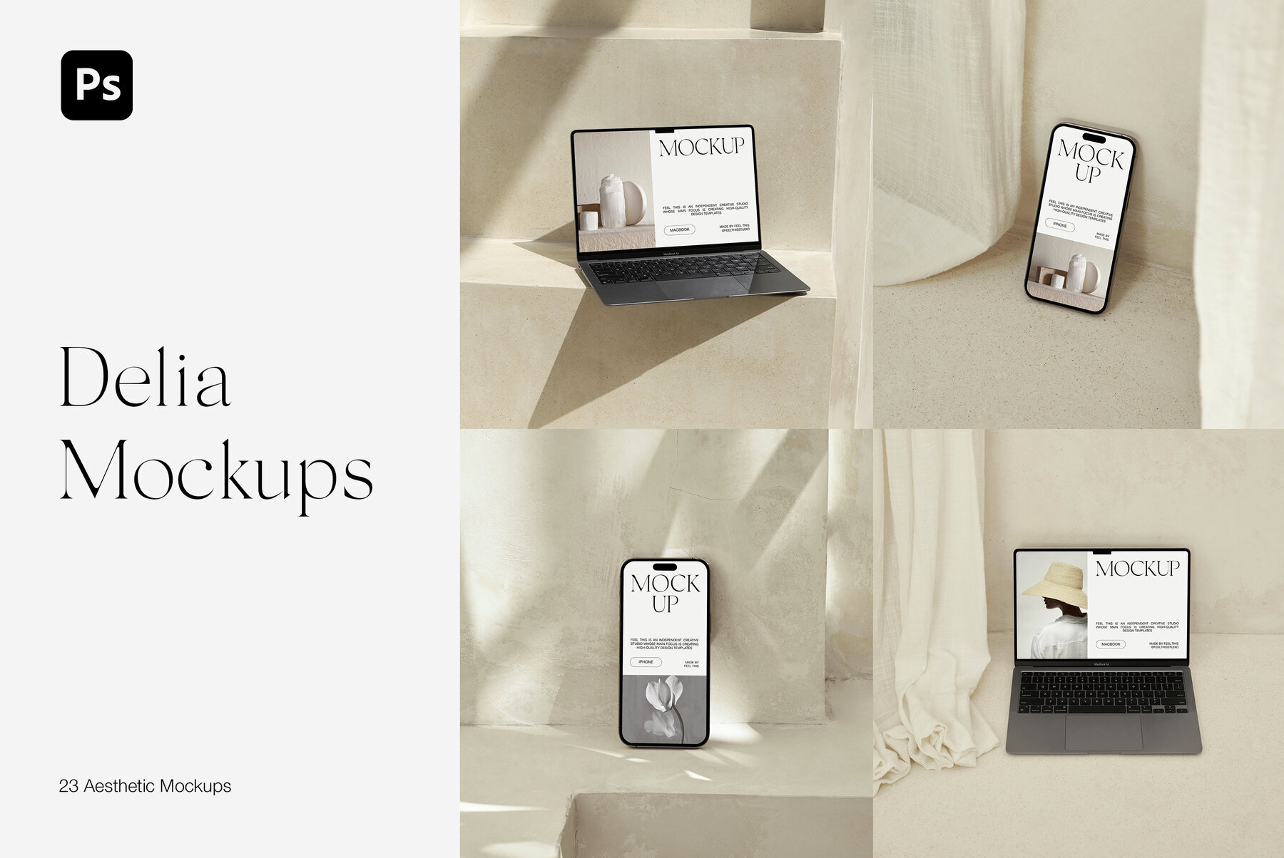 iPhone 14 Pro  MacBook Air  Book Cover Mockups 1