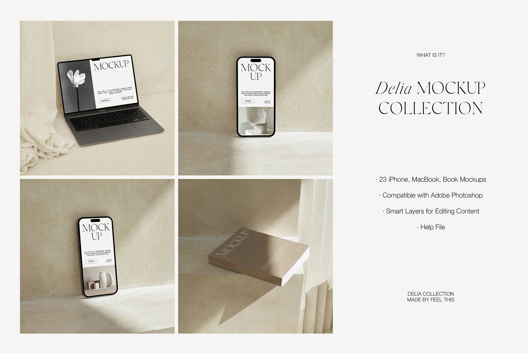 iPhone 14 Pro  MacBook Air  Book Cover Mockups 2