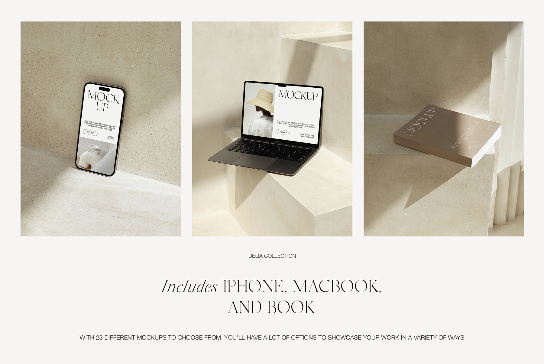 iPhone 14 Pro  MacBook Air  Book Cover Mockups 3
