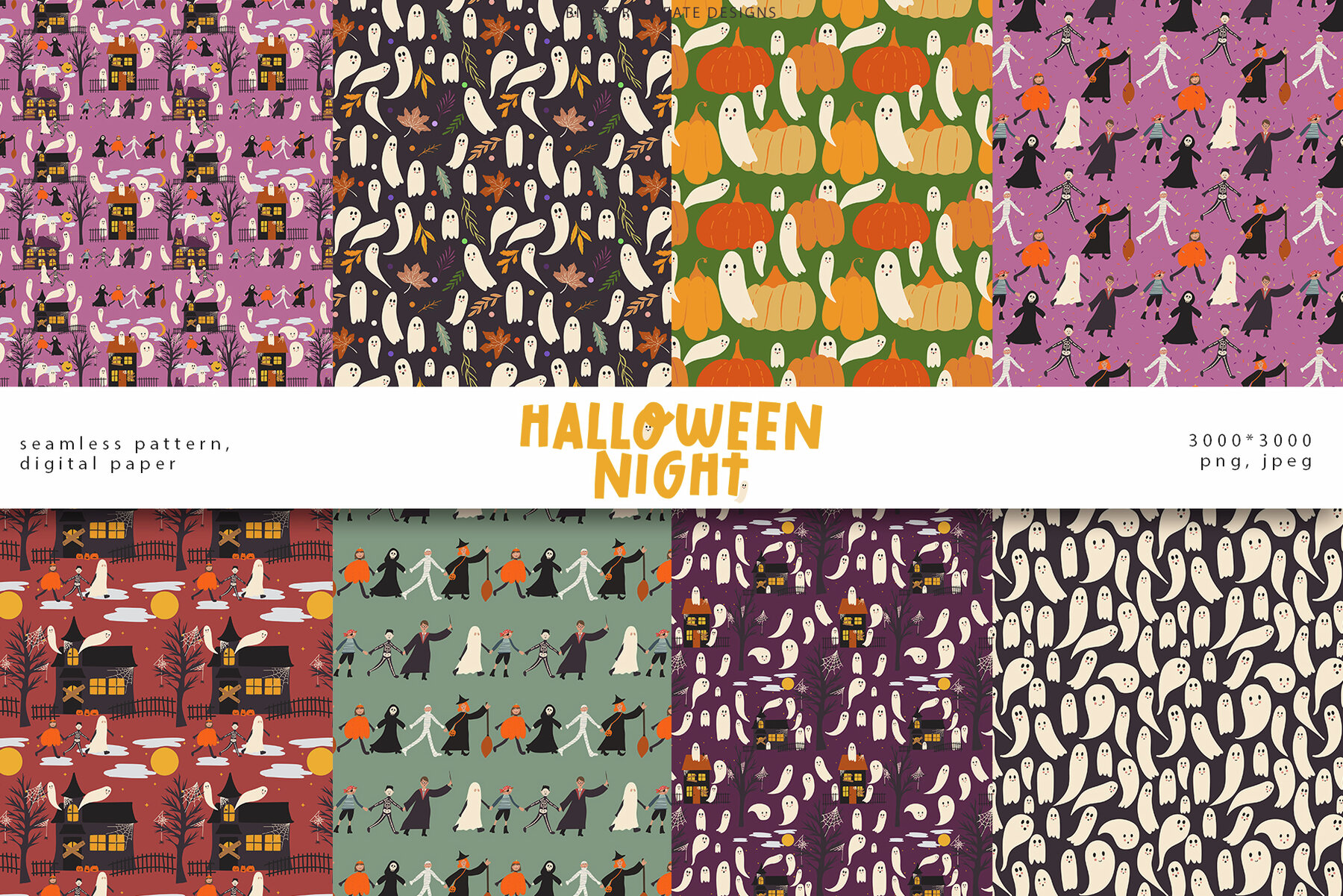 Halloween night clip art set 9