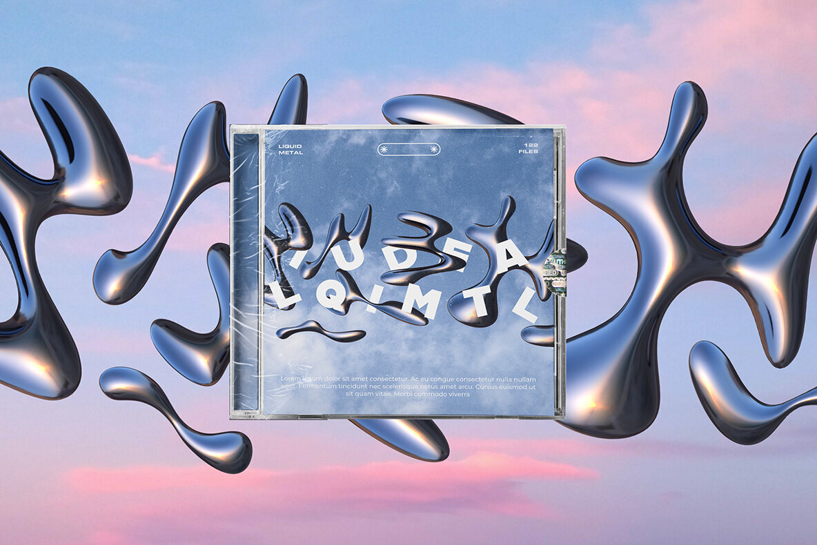 3D Liquid Metal Shapes Collection 2