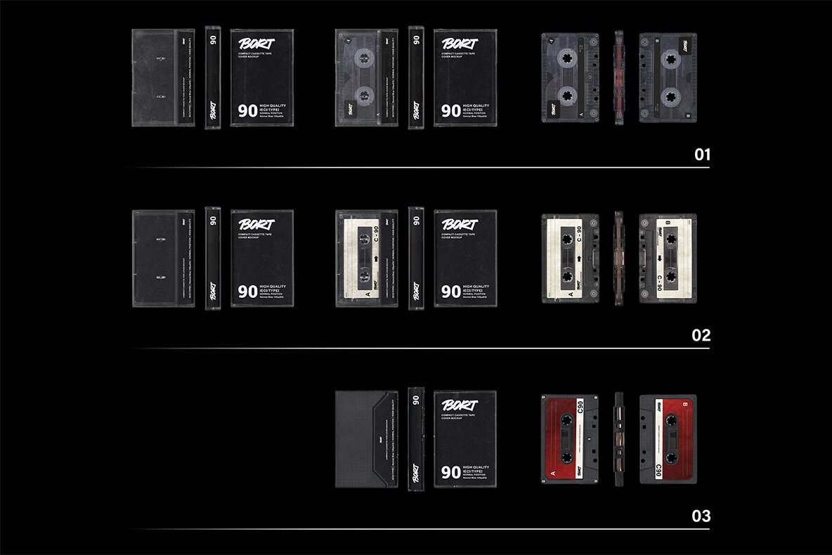 Old Compact Tape Cassette Cover Mockup 9