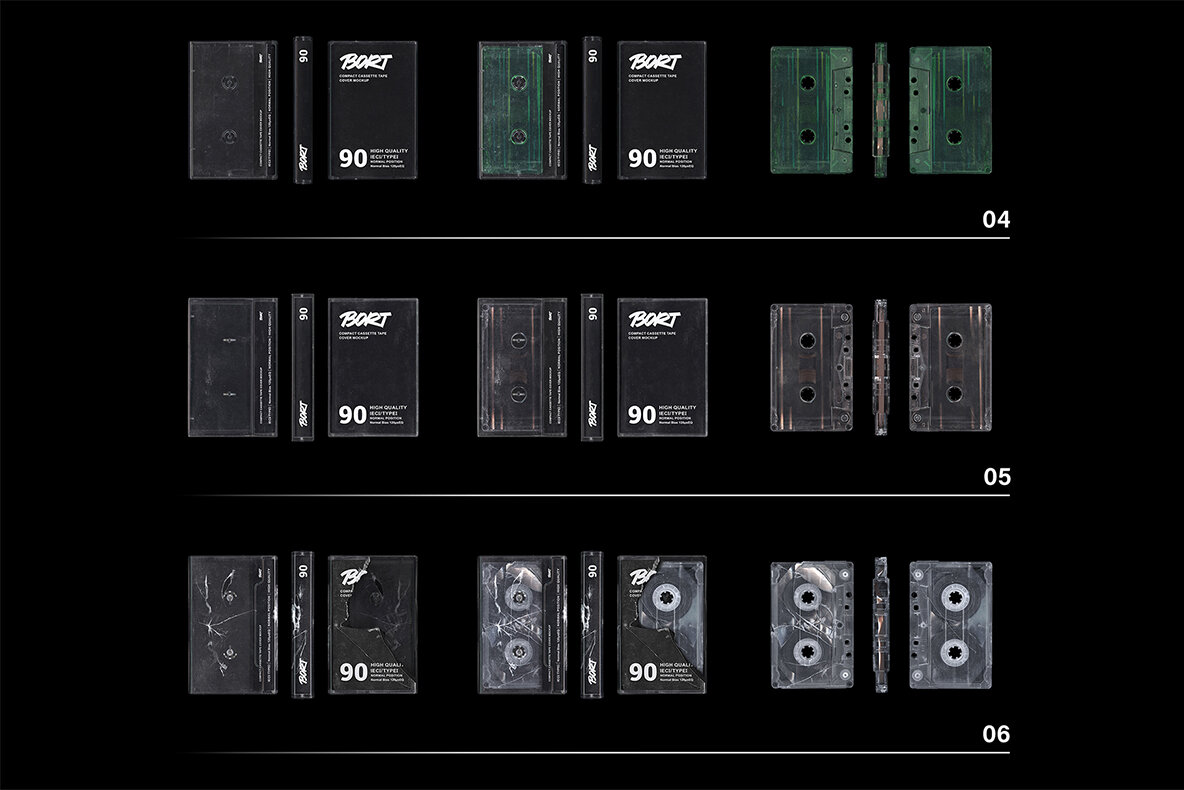 Old Compact Tape Cassette Cover Mockup 10