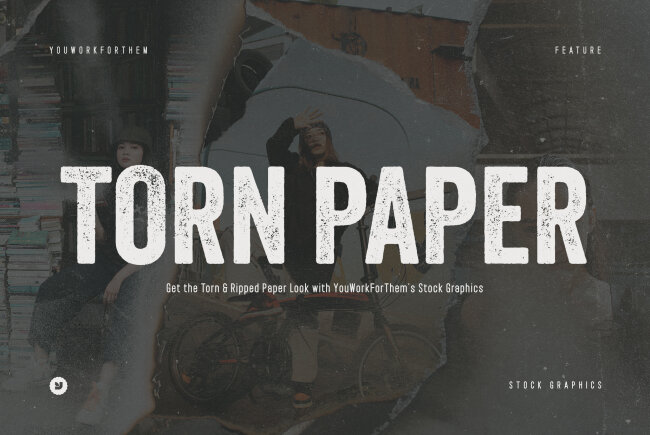 Get the Torn & Ripped Paper Look with YouWorkForThem’s Stock Graphics
