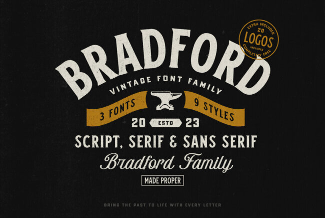 Bradford Font: The All-in-One Script, Serif, & Sans-Serif Typeface