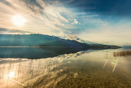 Sun rays  lake