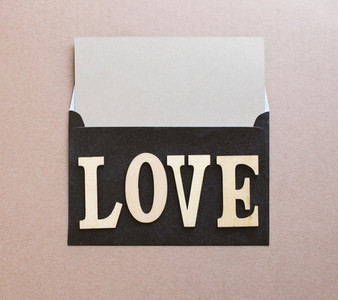 love word on letter