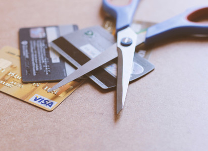 Scissors on credit card