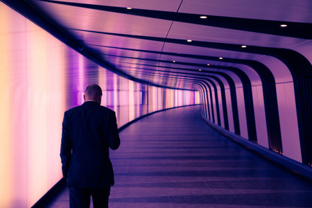 Business Man In Tunnel