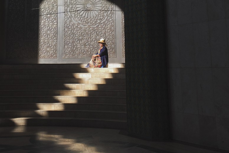 Tourist in Hassan II, Morocco