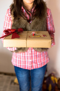 Girl presenting a gift