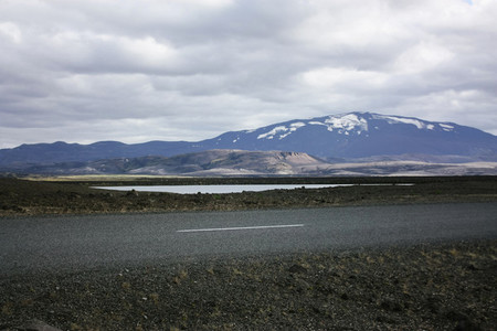 Icelandic mountain landscape with road