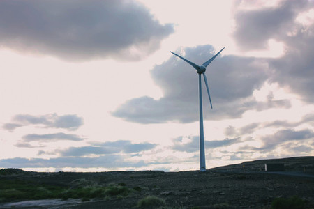 Icelandic landscape with windmill