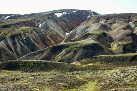 Icelandic landscape  Beautiful mountains and volcanic area with