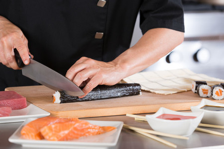 Chef preparing sushi