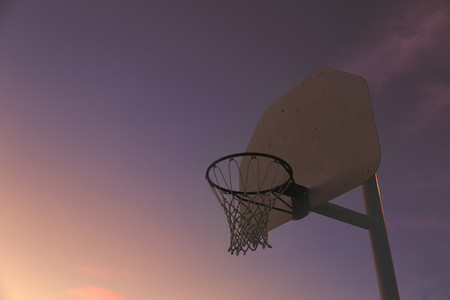 Basketball ring and sky
