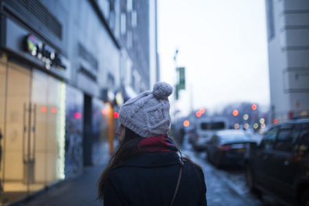 Girl walking in Manhattan