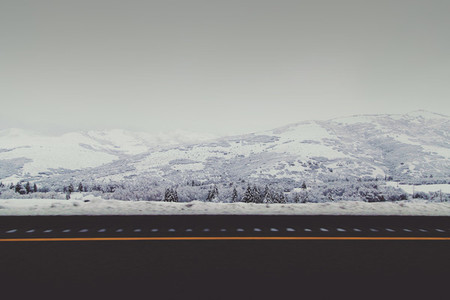 Road and snow