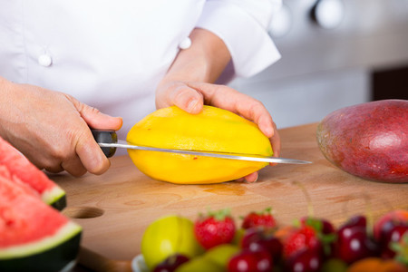 Chef with fruits