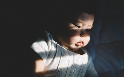 Baby in Window Shadows