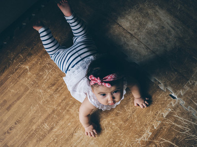 Baby Girl Crawling