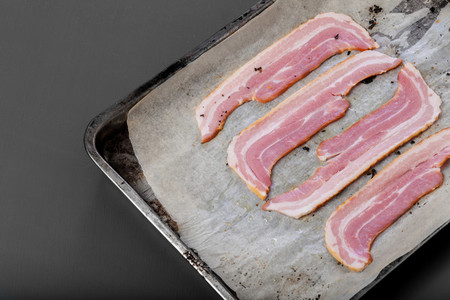 Fresh bacon strips