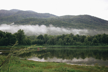 View of mist on the mountain