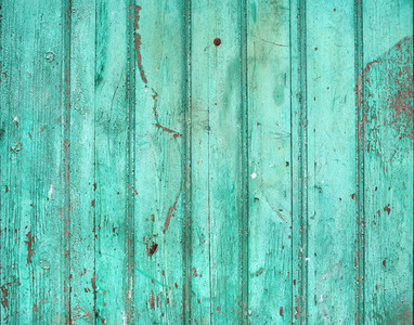 Old rustic painted cracky green turqouise wooden texture