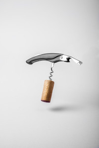 Wine cork and bottle opener