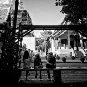 Tourist in Thai temple