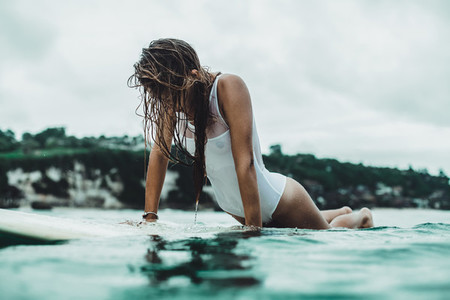 girl on a surf board
